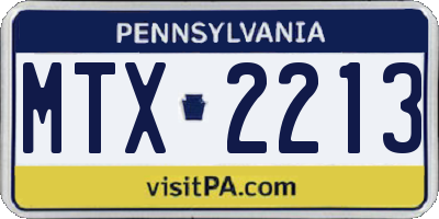 PA license plate MTX2213