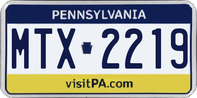 PA license plate MTX2219
