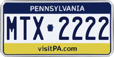 PA license plate MTX2222