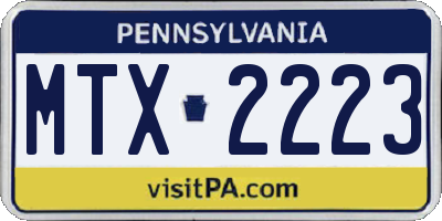 PA license plate MTX2223