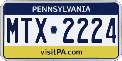 PA license plate MTX2224