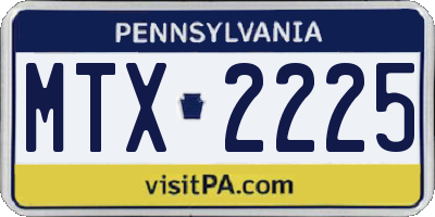 PA license plate MTX2225