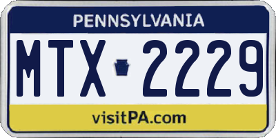 PA license plate MTX2229