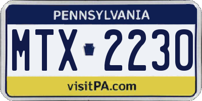 PA license plate MTX2230