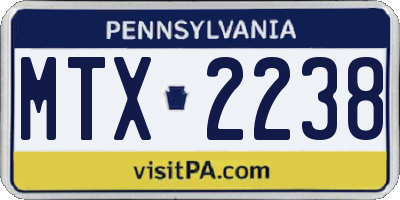 PA license plate MTX2238