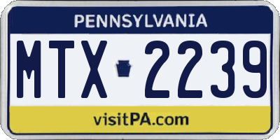 PA license plate MTX2239