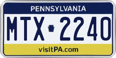 PA license plate MTX2240