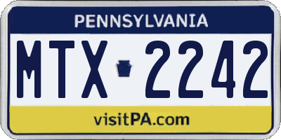 PA license plate MTX2242