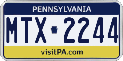 PA license plate MTX2244