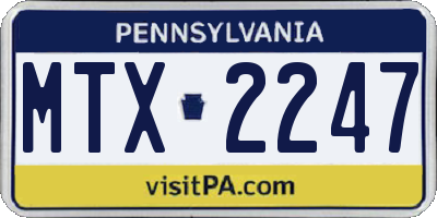 PA license plate MTX2247