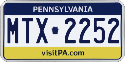 PA license plate MTX2252