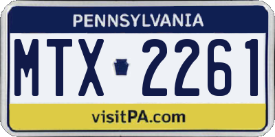 PA license plate MTX2261