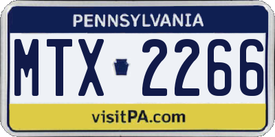 PA license plate MTX2266