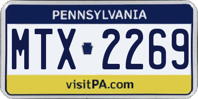 PA license plate MTX2269