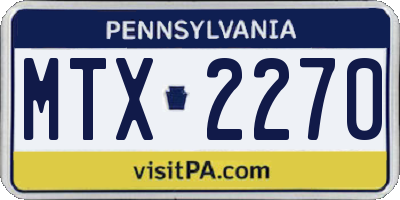 PA license plate MTX2270
