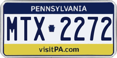 PA license plate MTX2272