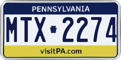 PA license plate MTX2274