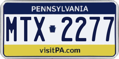 PA license plate MTX2277