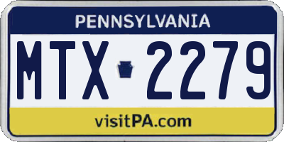 PA license plate MTX2279