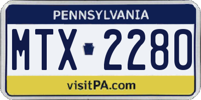 PA license plate MTX2280