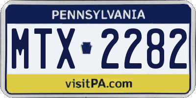 PA license plate MTX2282