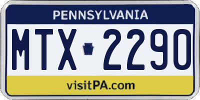 PA license plate MTX2290