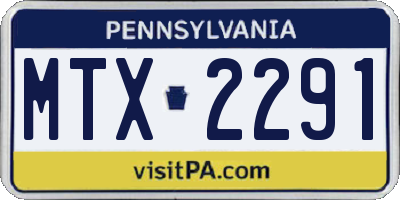 PA license plate MTX2291