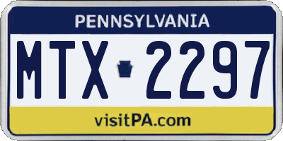 PA license plate MTX2297