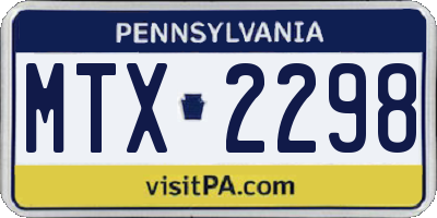 PA license plate MTX2298