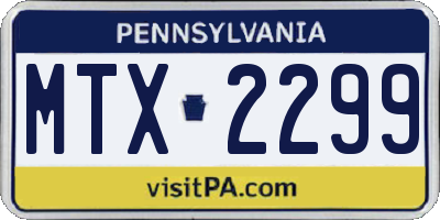 PA license plate MTX2299