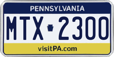 PA license plate MTX2300