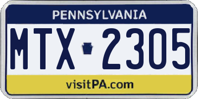 PA license plate MTX2305