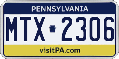 PA license plate MTX2306