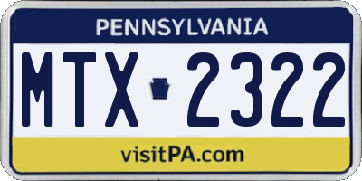 PA license plate MTX2322