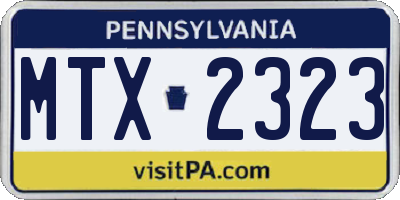 PA license plate MTX2323