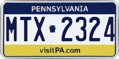 PA license plate MTX2324