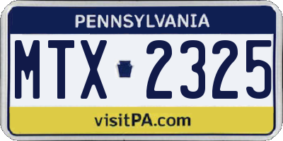 PA license plate MTX2325