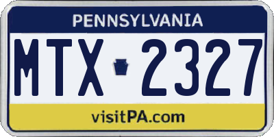 PA license plate MTX2327