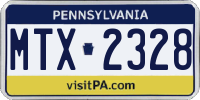 PA license plate MTX2328