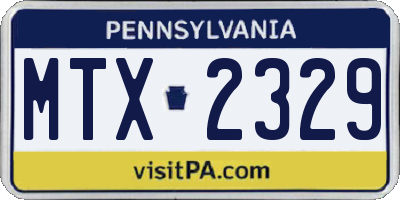 PA license plate MTX2329