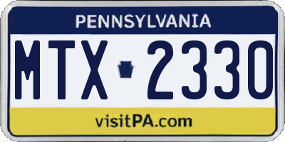 PA license plate MTX2330