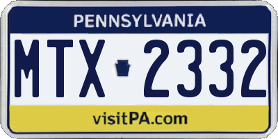 PA license plate MTX2332