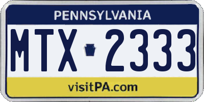 PA license plate MTX2333