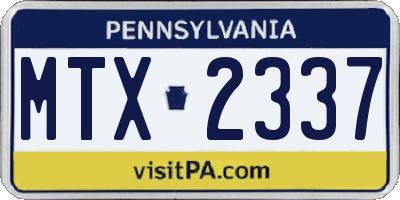 PA license plate MTX2337