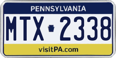 PA license plate MTX2338