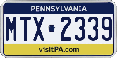 PA license plate MTX2339