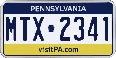 PA license plate MTX2341