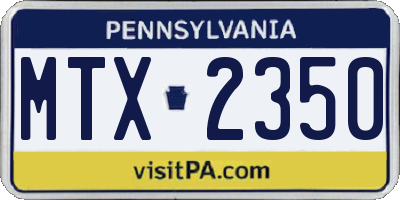 PA license plate MTX2350