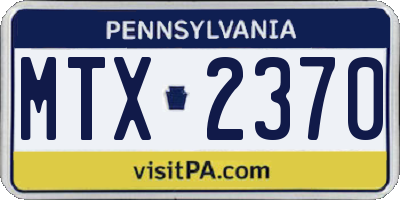 PA license plate MTX2370