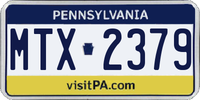 PA license plate MTX2379